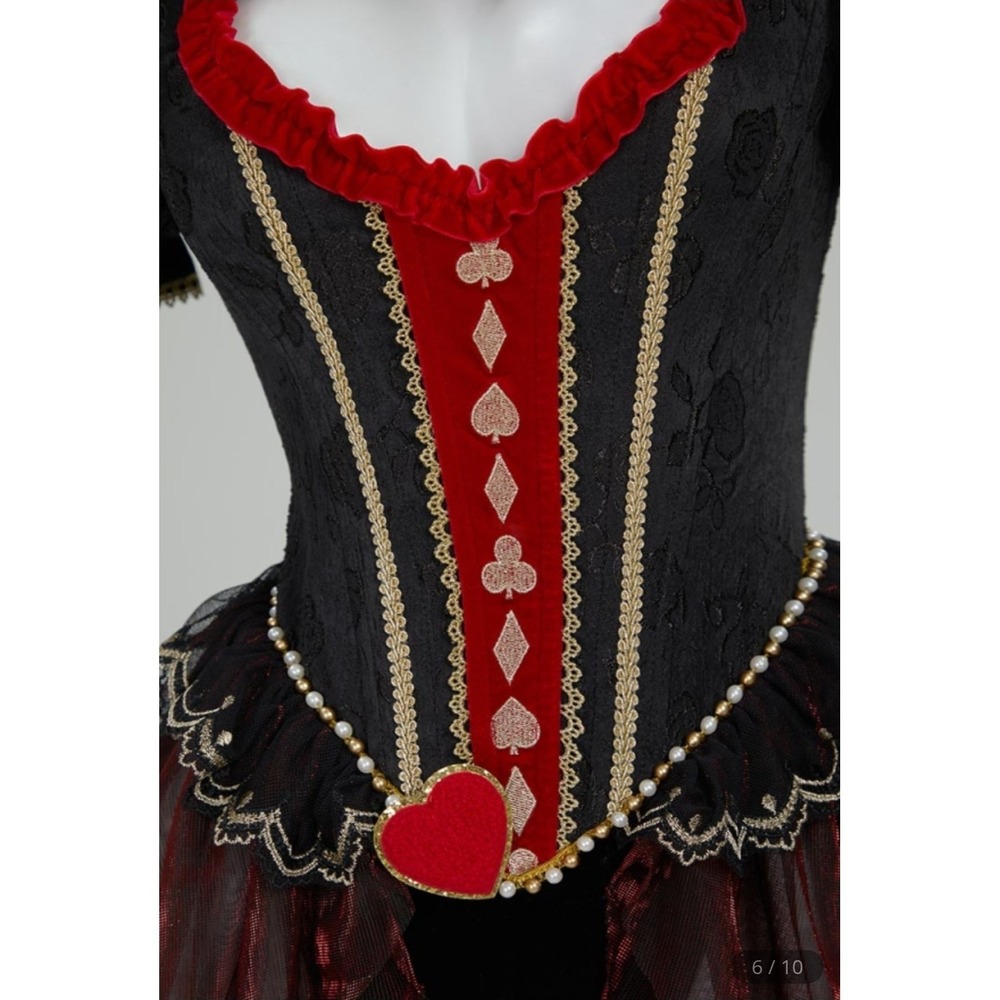 Red Queen Hearts Cosplay Costume Gothic Lingerie Bodysuit Women MED Miccostumes - Picture 6 of 16